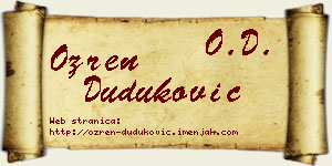 Ozren Duduković vizit kartica